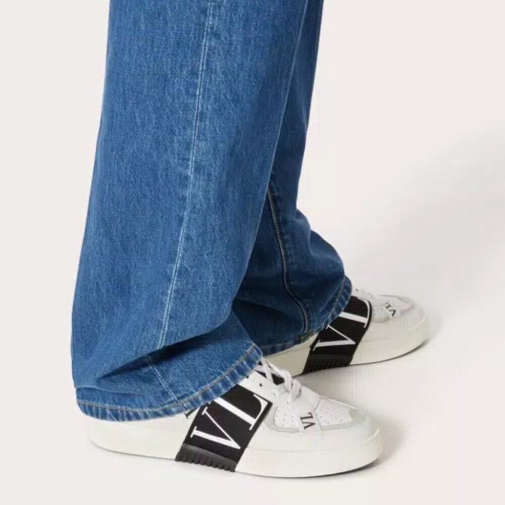NIB$1150 Valentino Garavani VL7N Court VLTN LOGO Band Leather Sneakers 42.5 9.5